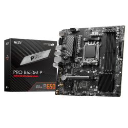 MSI PRO B650M-P, AMD B650, AM5, Micro ATX, 4 DDR5, VGA, HDMI, DP, 2.5G LAN, 2x M.2