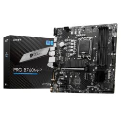 MSI PRO B760M-P, Intel B760, 1700, Micro ATX, 4 DDR5, VGA, HDMI, DP, GB LAN, 2x M.2