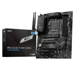MSI PRO B760-P WIFI DDR4, Intel B760, 1700, ATX, 4 DDR4, HDMI, DP, Wi-Fi 6E, 2.5G LAN, 2x M.2