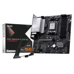 MSI PRO B840M-P WIFI6E, AMD B840, AM5, Micro ATX, 4 DDR5, HDMI, Wi-Fi 6E, 2.5G LAN, 2x M.2