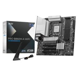 MSI PRO B860M-A WIFI, Intel B860, 1851, Micro ATX, 4 DDR5, HDMI, DP, TB4, Wi-Fi 7, 5G LAN, 3x M.2