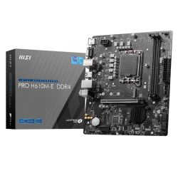 MSI PRO H610M-E DDR4, Intel H610, 1700, Micro ATX, 2 DDR4, VGA, HDMI, GB LAN, 1x M.2