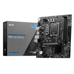 MSI PRO H610M-E, Intel H610, 1700, Micro ATX, 2 DDR5, VGA, HDMI, GB LAN, 1x M.2