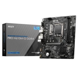 MSI PRO H610M-G DDR4, Intel H610, 1700, Micro ATX, 2 DDR4, VGA, HDMI, DP, GB LAN, 1x M.2