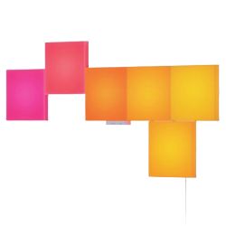 Nanoleaf RGB Blocks Squares Smarter Kit 6-Pack, Create an Illuminated Display, Large Panels, Screen MirrorMusic Reaction, AppVoiceManual Control