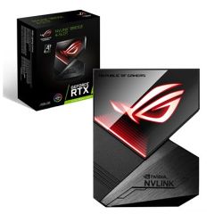 Asus ROG-NVLINK 4-Slot Bridge with RGB Lighting, for RTX NVLink SLI-ready Graphics Cards SLI / NVLink Bridges
