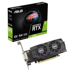 Asus DUAL RTX3050 LP BRK OC, 6GB DDR6, DVI, HDMI, DP, 1537MHz Clock, Overclocked, Low Profile Bracket Included