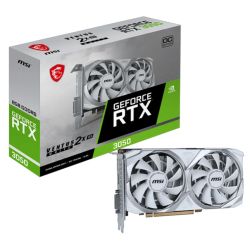 MSI RTX3050 VENTUS 2X XS WHITE 8G OC, PCIe4, 8GB DDR6, DVI, HDMI, DP, 1807MHz Clock, Overclocked