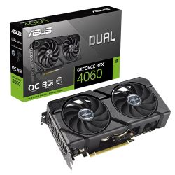 Asus DUAL RTX4060 EVO OC, PCIe4, 8GB DDR6, HDMI, 3 DP, 2535MHz Clock, Overclocked 