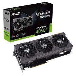 Asus TUF GAMING RTX4060 Ti OC, PCIe4, 8GB DDR6, HDMI, 3 DP, 2655MHz Clock, RGB Lighting, Overclocked 