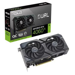 Asus DUAL RTX4060 Ti OC, PCIe4, 16GB DDR6, HDMI, 3 DP, 2625MHz Clock, Overclocked 