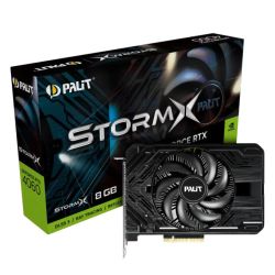 Palit RTX4060 StormX, PCIe4, 8GB DDR6, HDMI, 3 DP, 2460MHz Clock, Compact Design