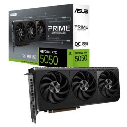 Asus PRIME RTX5050 OC, PCIe5, 8GB DDR6, HDMI, 3 DP, 2707MHz Clock, Overclocked, Compact SFF-Ready