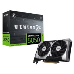 MSI RTX5050 8G VENTUS 2X OC, PCIe5, 8GB DDR6, HDMI, 3 DP, 2617MHz Clock, Overclocked
