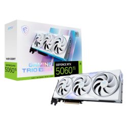 MSI RTX5060 TI 16G GAMING TRIO OC WHITE, PCIe5, 16GB DDR7, HDMI, 3 DP, 2662MHz Clock, RGB Lighting, Overclocked