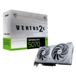 MSI RTX5070 12G VENTUS 2X OC WHITE, PCIe5, 12GB DDR7, HDMI, 3 DP, 2557MHz Clock, Overclocked, SFF-Ready