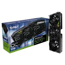 Palit RTX5070 Ti GamingPro-S OC, PCIe5, 16GB DDR7, HDMI, 3 DP, 2482MHz Clock, RGB Lighting, Overclocked
