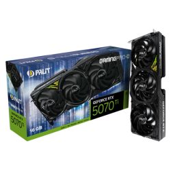 Palit RTX5070 Ti GamingPro-S, PCIe5, 16GB DDR7, HDMI, 3 DP, 2452MHz Clock, RGB Lighting