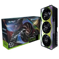 Palit RTX5090 GameRock OC, PCIe5, 32GB DDR7, HDMI, 3 DP, 2527MHz Clock, RGB Lighting, Overclocked