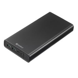 Sandberg 420-63 PD 100W 38400mAh Powerbank, 1x USB-C 100W, 2x USB-A, Power-Through, Aluminium, 5 Year Warranty