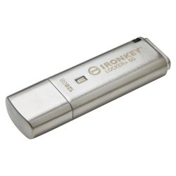 Kingston 128GB IronKey Locker+ 50 Memory Pen, USB-A 3.2 Gen1, FIPS 197-certified, XTS-AES 256-bit Encrypted w Auto USBtoCloud Backup, RW 145115 MBs