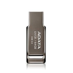ADATA 64GB USB 3.0 Memory Pen, Capless, Chromium Grey USB Pen Drives