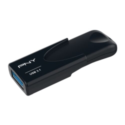 PNY 64GB USB 3.1 Memory Pen, Attache 4, Capless Sliding Design, Black USB Pen Drives
