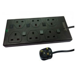 Spire_Mains_Power_Multi_Socket_Extension_Lead_6-Way_3M_Cable_Surge_Protected_Status_LED_Individually_Switched_Black