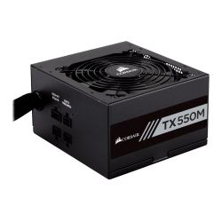 Corsair 550W Enthusiast TX-M Series TX550M PSU, Rifle Bearing Fan, Semi-Modular, 80+ Gold Power Supplies
