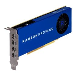 AMD Radeon Pro WX 4100 Professional Graphics Card, 4GB DDR5, 4 miniDP 4 x DP adapters, 1201MHz, Low Profile Bracket Included