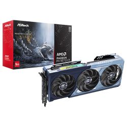 Asrock RX9070 XT Monster Hunter Wilds Edition, PCIe5, 16GB DDR6, HDMI, 3 DP, 2970MHz Clock, RGB Lighting