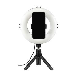 Hama SpotLight Smart 80 LED Ring Light, 8inch Ring w/ 96 LEDs (Blue/Orange/White), Dimmable, Rotatable, Remote Control, Tripod LED Lighting