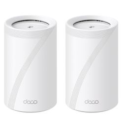 TP-LINK DECO BE65 BE9300 Tri-Band Whole Home Mesh Wi-Fi 7 System, 2 Pack, 4x 2.5G Ports, MLO, WirelessWired Combined Backhaul