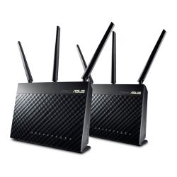 Asus AiMesh AC1900 Whole-Home Wi-Fi System 2 Pack - 2 x RT-AC67U Routers, Dual Band, GB, App Management Routers