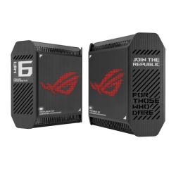 Asus GT6 2-Pack Black ROG Rapture AX10000 Tri-Band Gaming Mesh Wi-Fi 6 System, 2.5G LAN, AiMesh, RangeBoost Plus, AiProtection Pro, RGB