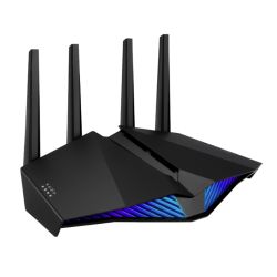Asus (RT-AX82U) AX5400 (574+4804Mbps) Wireless Dual Band RGB Router, Mobile Game Mode, 802.11ax, AiMesh, Lifetime Free Internet Security