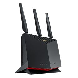 Asus (RT-AX86U) AX5700 (861+4804Mbps) Wireless Dual Band Gaming Router, Mobile Game Mode, 802.11ax, AiMesh, 2.5G Port, Lifetime Free Internet Security Routers/Mesh Systems