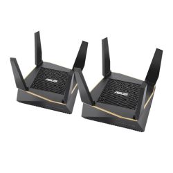 Asus (RT-AX92U 2 Pack) AiMesh WiFi System, AX6100 (400+867+4804) Tri-Band, 802.11ax, AiProtection Pro, Flexible SSID Routers/Mesh Systems