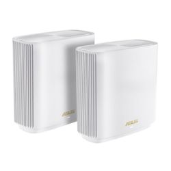 Asus ZenWiFi AX XT8 V2 AX6600 Wireless Tri-Band Cable Wi-Fi 6 Routers, 2 Pack, USB 3.1 Gen1, 2.5G WAN, AiMesh Tech, White