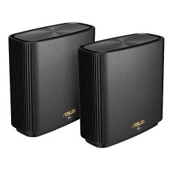 Asus ZenWiFi XT9 AX7800 Tri-Band Wi-Fi 6 Mesh System, 2 Pack, 160MHz Bandwidth, 2.5G WAN, USB, Parental Controls, Black