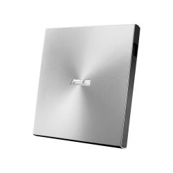 Asus ZenDrive U9M External Slimline DVD Re-Writer, USB-A  USB-C, 8x, Black, M-Disc Support, Cyberlink Power2Go 8, Silver