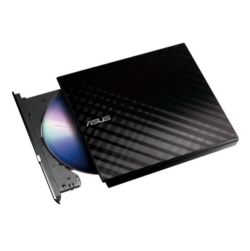 Asus SDRW-08D2S-U LITE External Slimline DVD Re-Writer, USB, 8x, Black, Cyberlink Power2Go 8