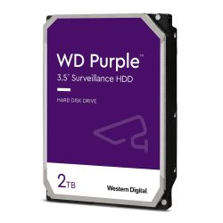 WD 3.5, 2TB, SATA3, Purple Surveillance Hard Drive, 256MB Cache, OEM