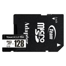 Team 128GB MicroSDXC UHS-I U1 C10 Card with SD Adapter, Class 10 UHS-I, Up to 100MBs