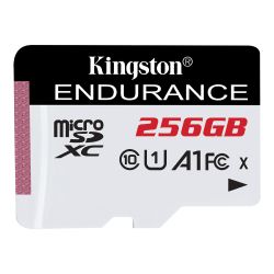 Kingston 256GB High-Endurance microSDXC Card, UHS-I Class 10, U1, 247 Recording, Durable, 95MBs