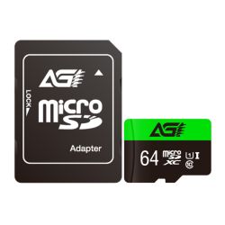 AGI 64GB TF138 Micro SDXC Card with SD Adapter, Class 10  UHS Class 1
