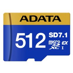 ADATA 512GB Premier Extreme MicroSDXC SD7.1 Express Card, PCIe Gen3, Nintendo Switch 2 Ready, 800MBs