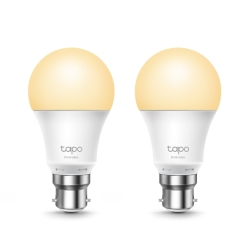 TP-LINK TAPO L510B 2-Pack Wi-Fi LED Smart Light Bulb, Dimmable, Schedule, AppVoice Control, Bayonet Fitting