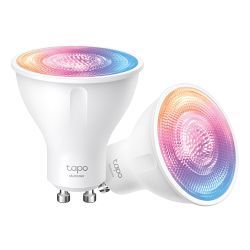 TP-LINK TAPO L630 2-Pack Smart Wi-Fi Spotlight Multicolour, Single Unit, White Tunable, Dimmable, Schedule & Timer, AppVoice Control, GU10 Lamp Base