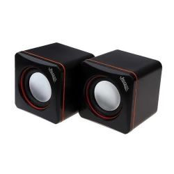 Jedel 2.0 Mini Stereo Speakers, 3W x2, Black